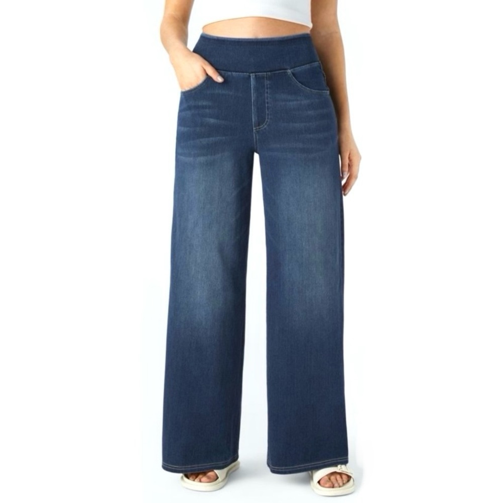 HALARA Flex Denim Wide Leg Pull On Jeans